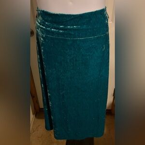 Elegant Teal Velvet Skirt
